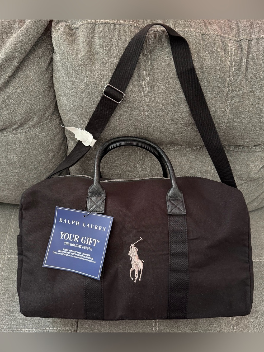 New Polo Ralph Lauren MEN's DUFFLE Duffel Travel Bag - Black Color